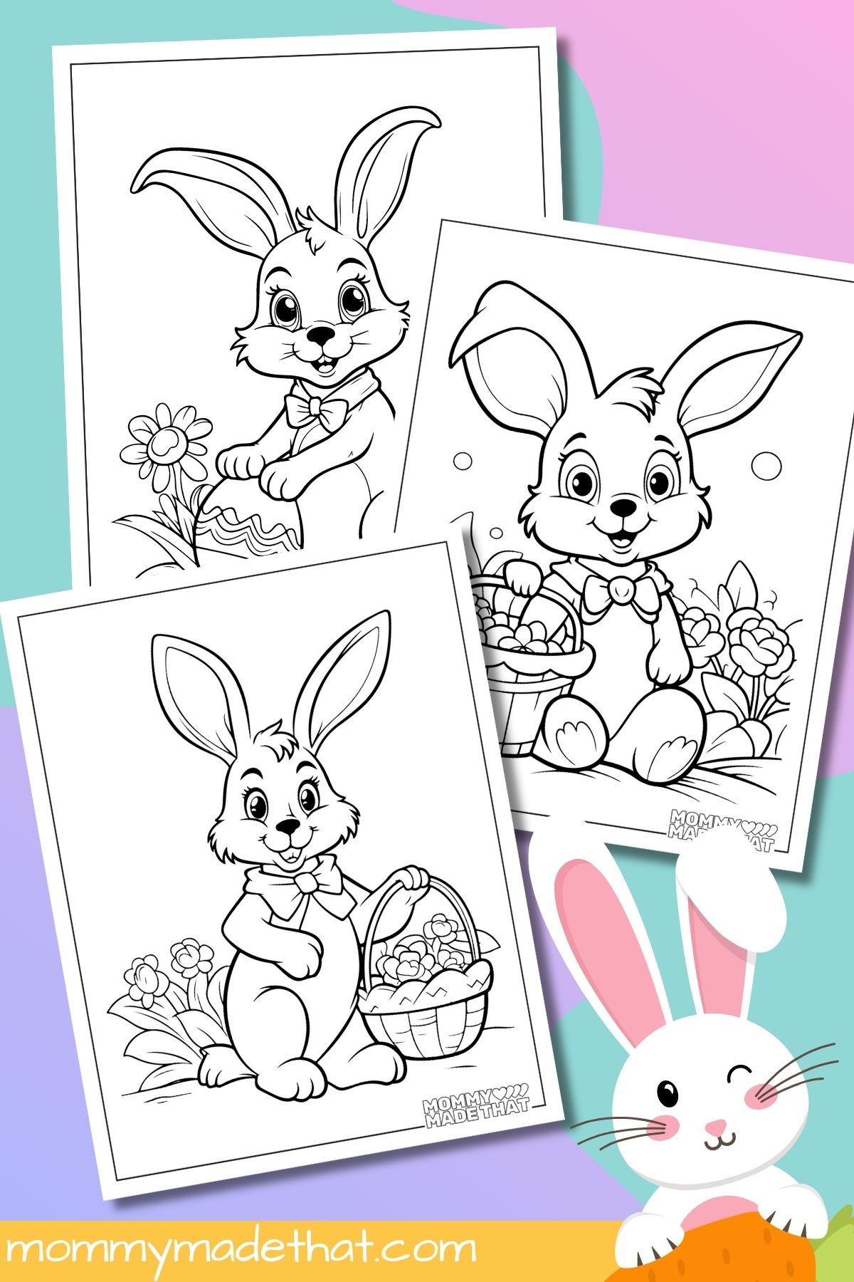 Easter bunny coloring pages.