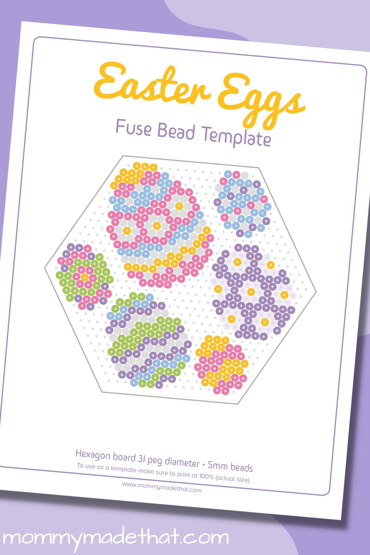 Easter Egg Perler Bead Patterns (Free Printable)