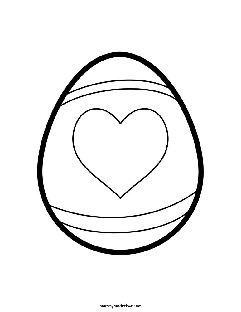 easter egg template heart