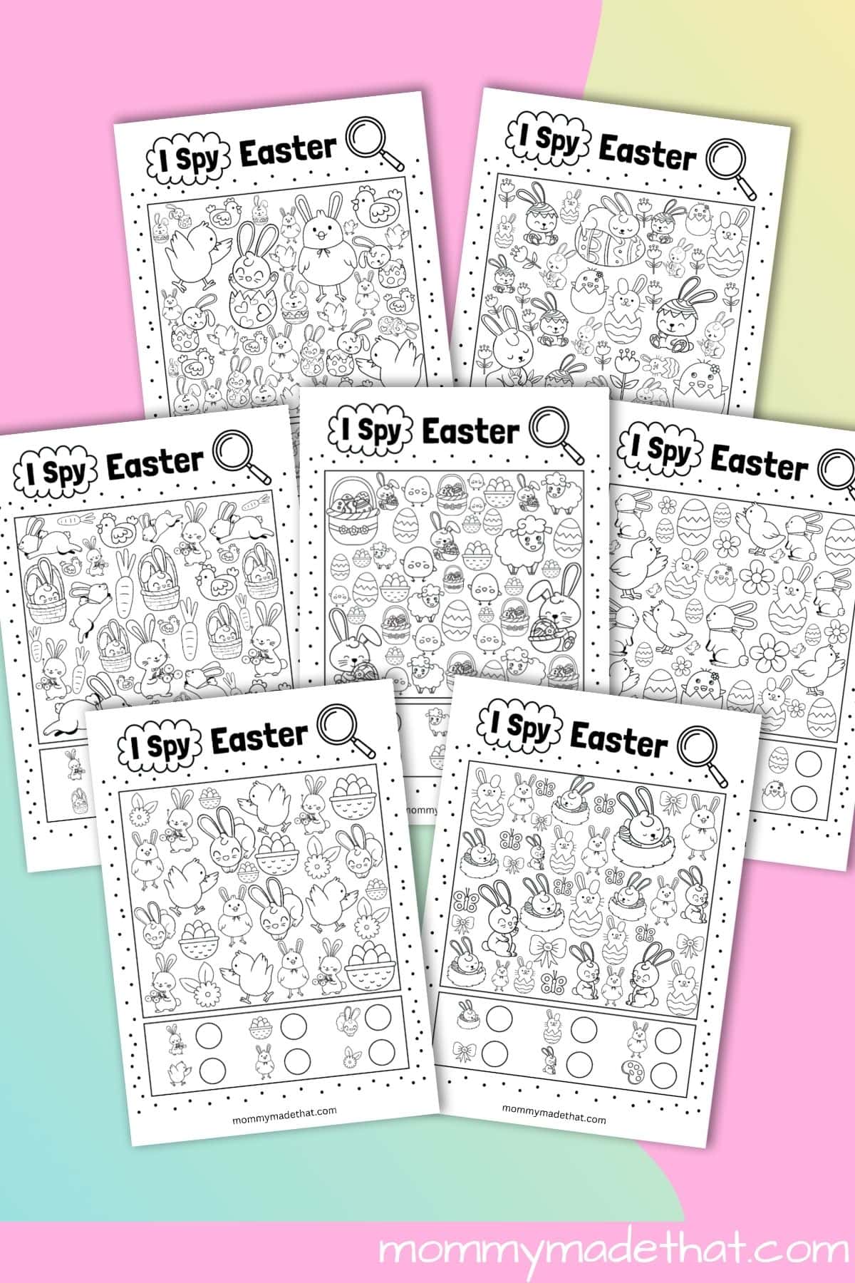 Free Easter I spy game printables.