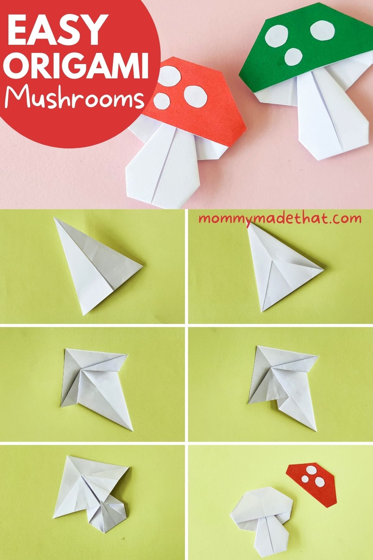 Easy origami mushrooms