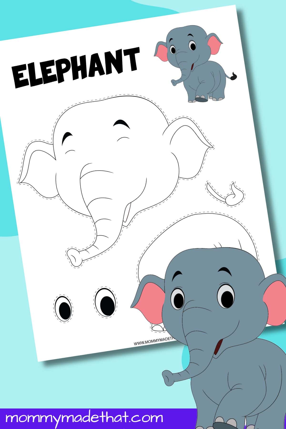 Elephant craft template.