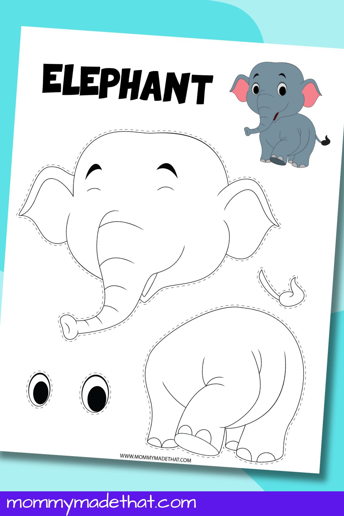 Printable elephant template.