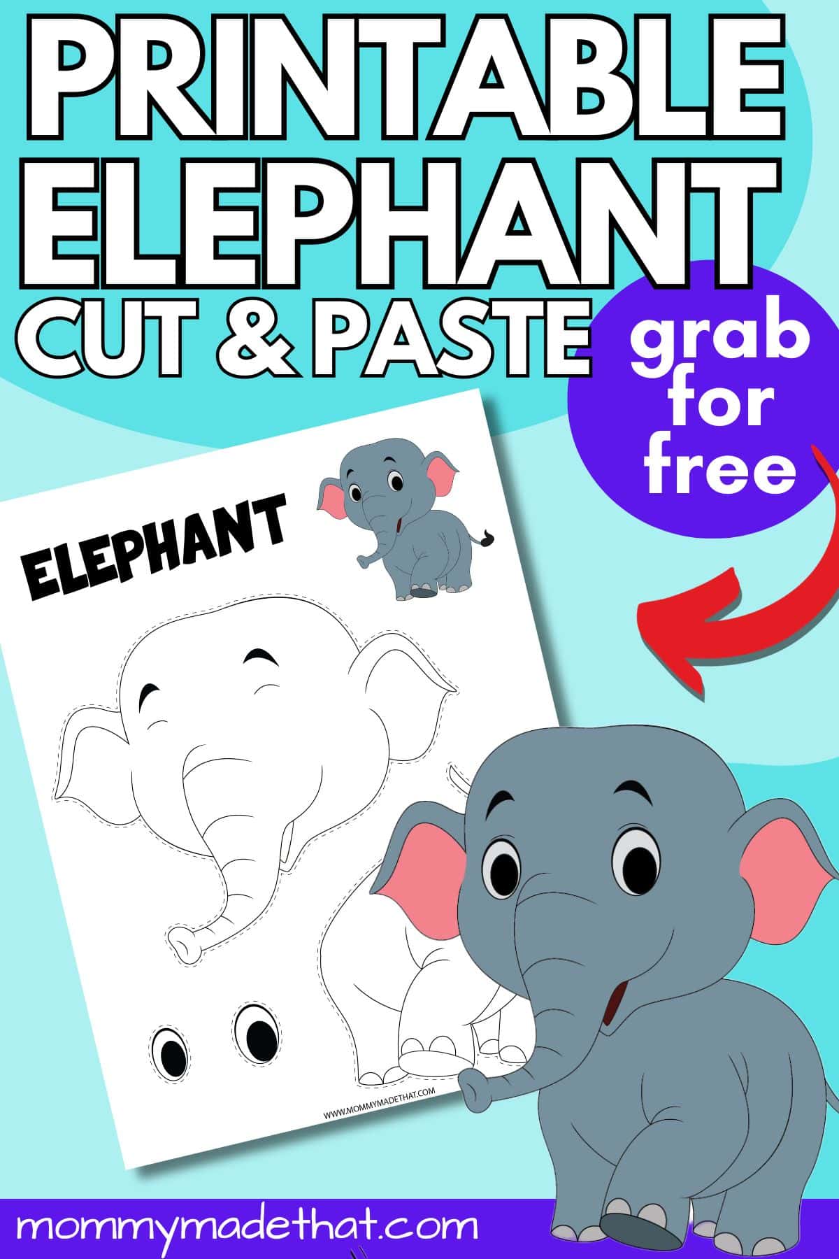 Free printable elephant craft.