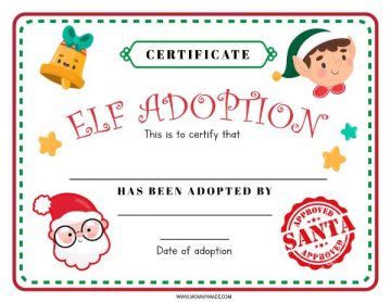 Elf Adoption Certificate (Free Printable "Birth" Certificate)
