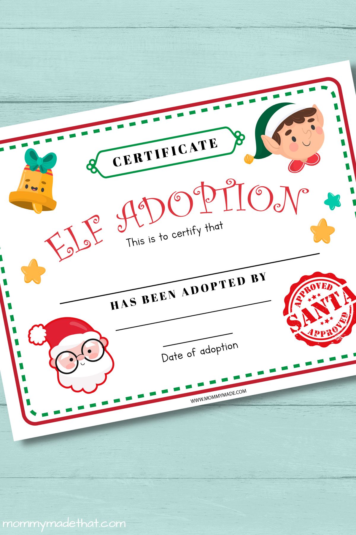 elf adoption certificate