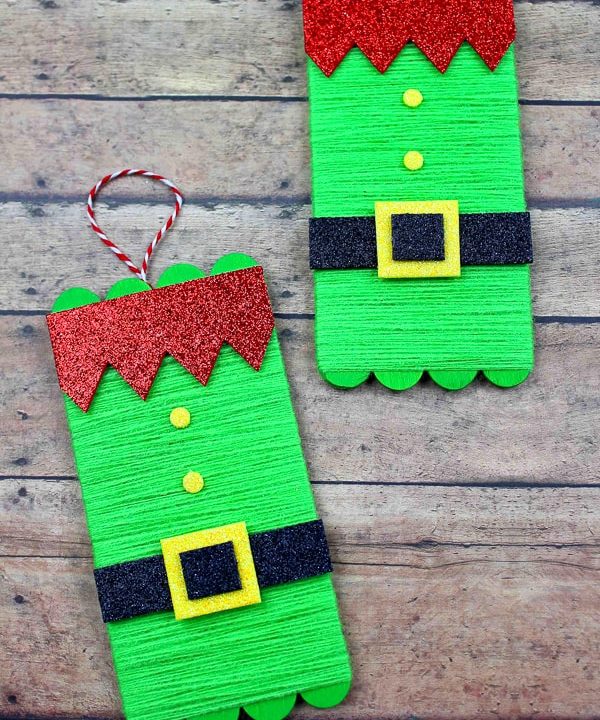 Elf Popsicle stick craft for kids
