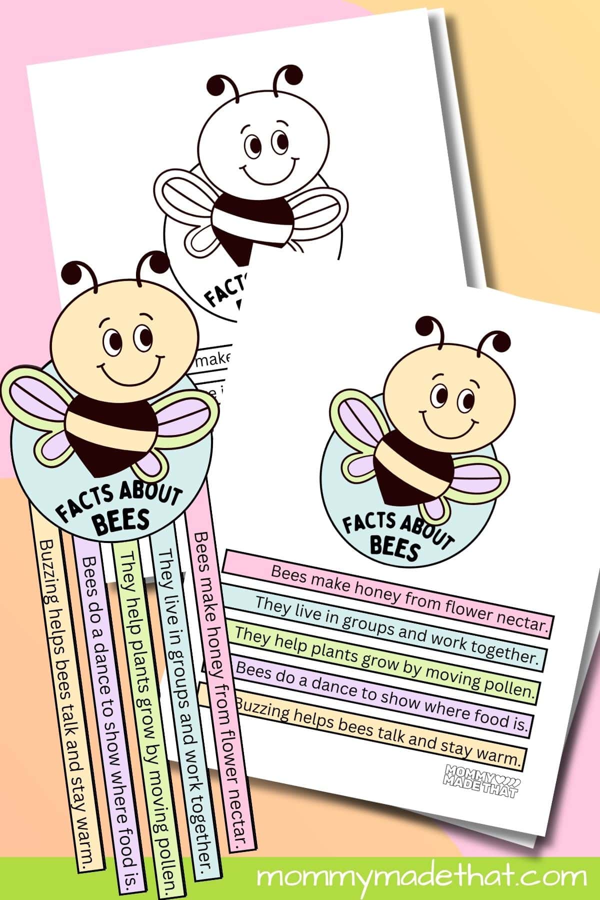 Facts About Bees Craft (Free Printable Worksheet)