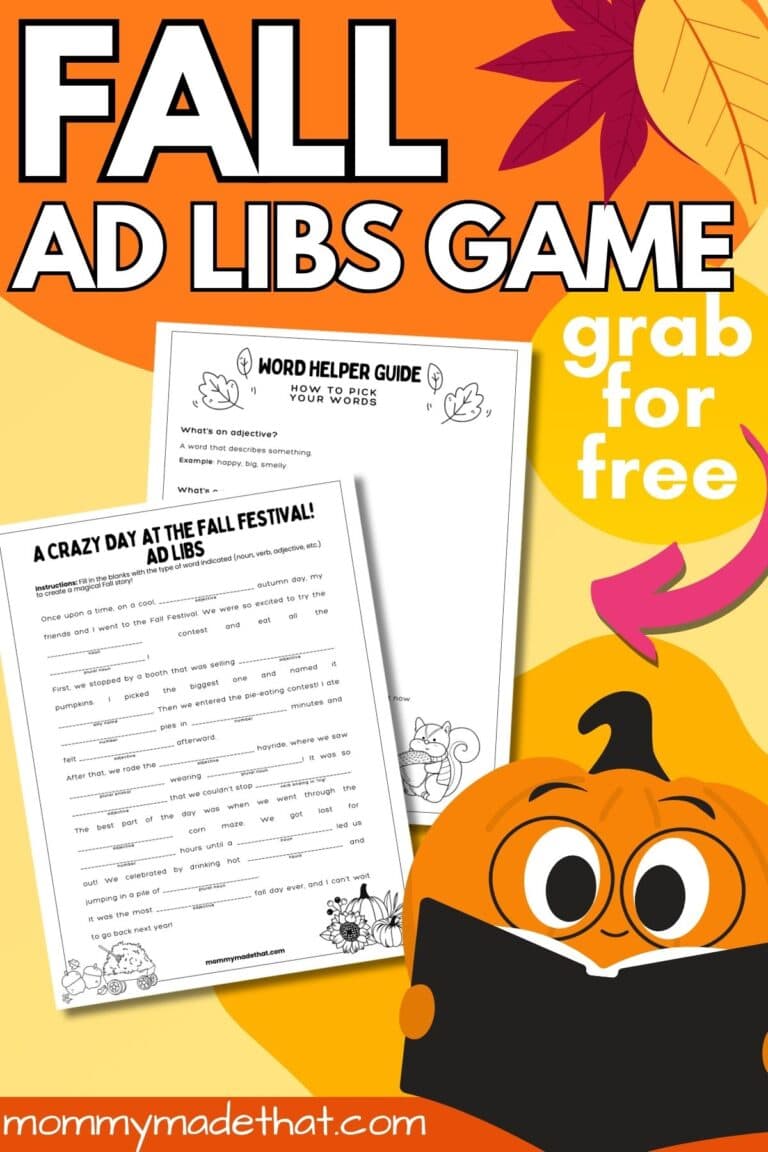 Ad Lib Script Fall Ad Libs (Free Printable)