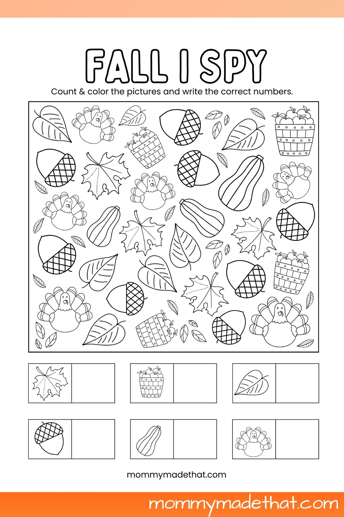 Fall I spy printable.