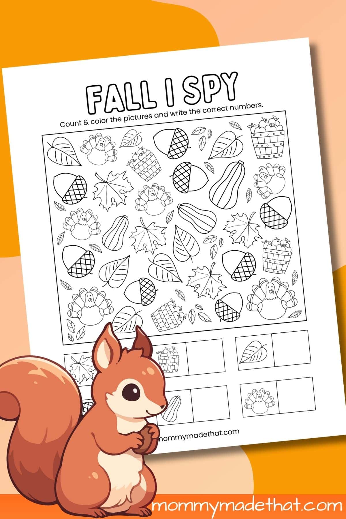 Fall I spy printable game.