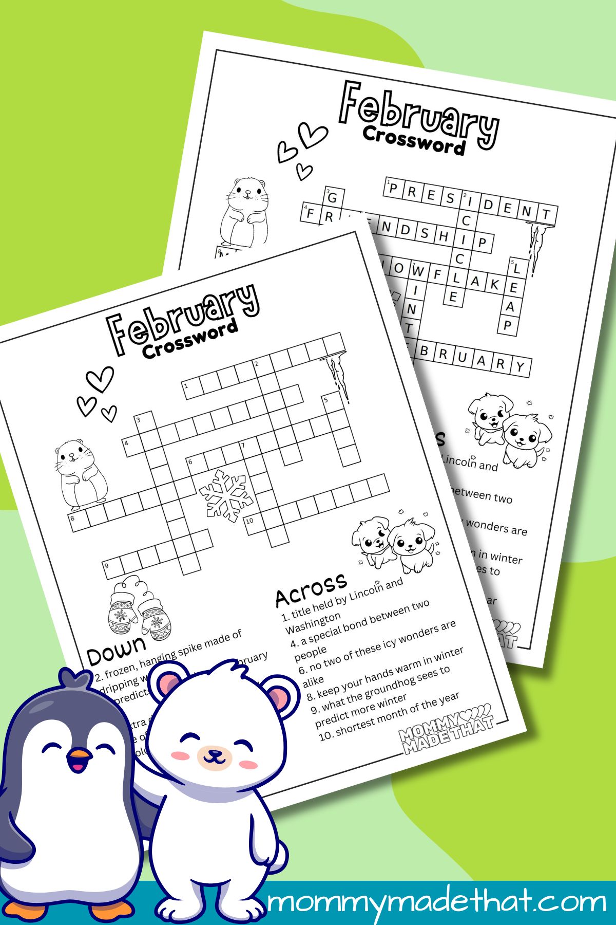 February crossword puzzle.