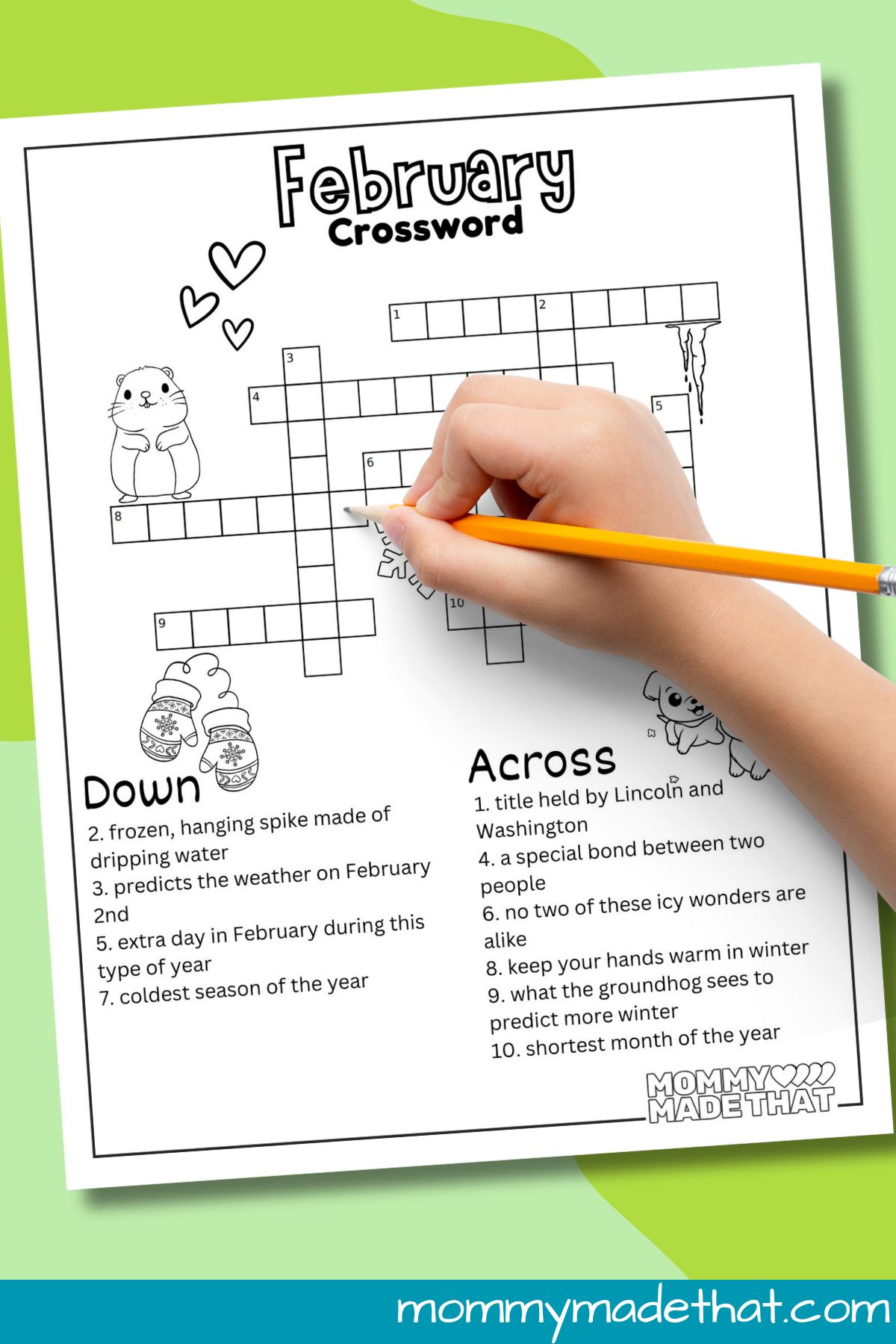 February crossword puzzle.