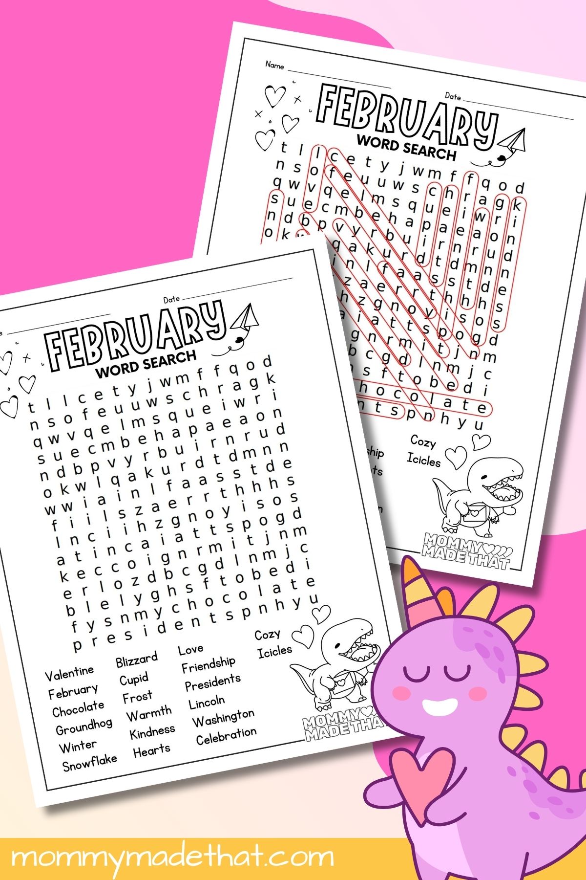February word search free printable.