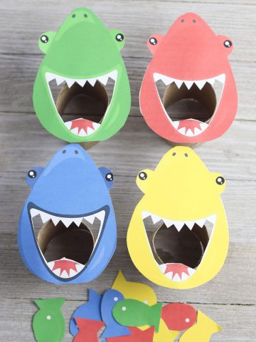 Shark activity for preschoolers color sorting game