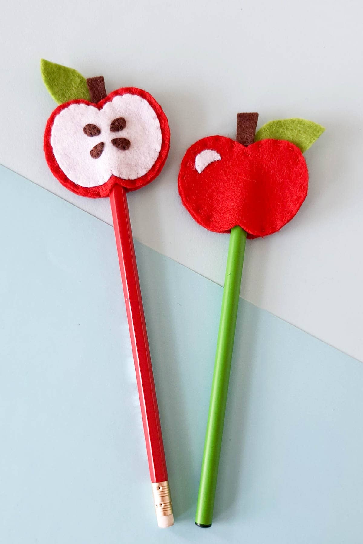 Felt apple pencil topper.