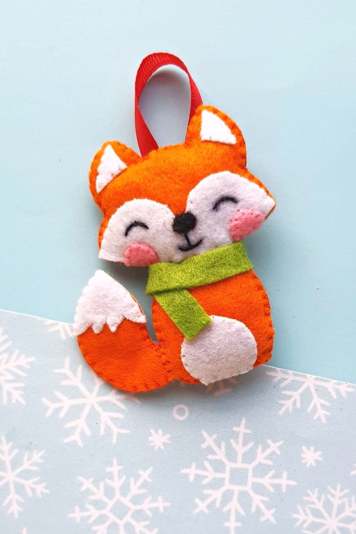 Felt fox ornament