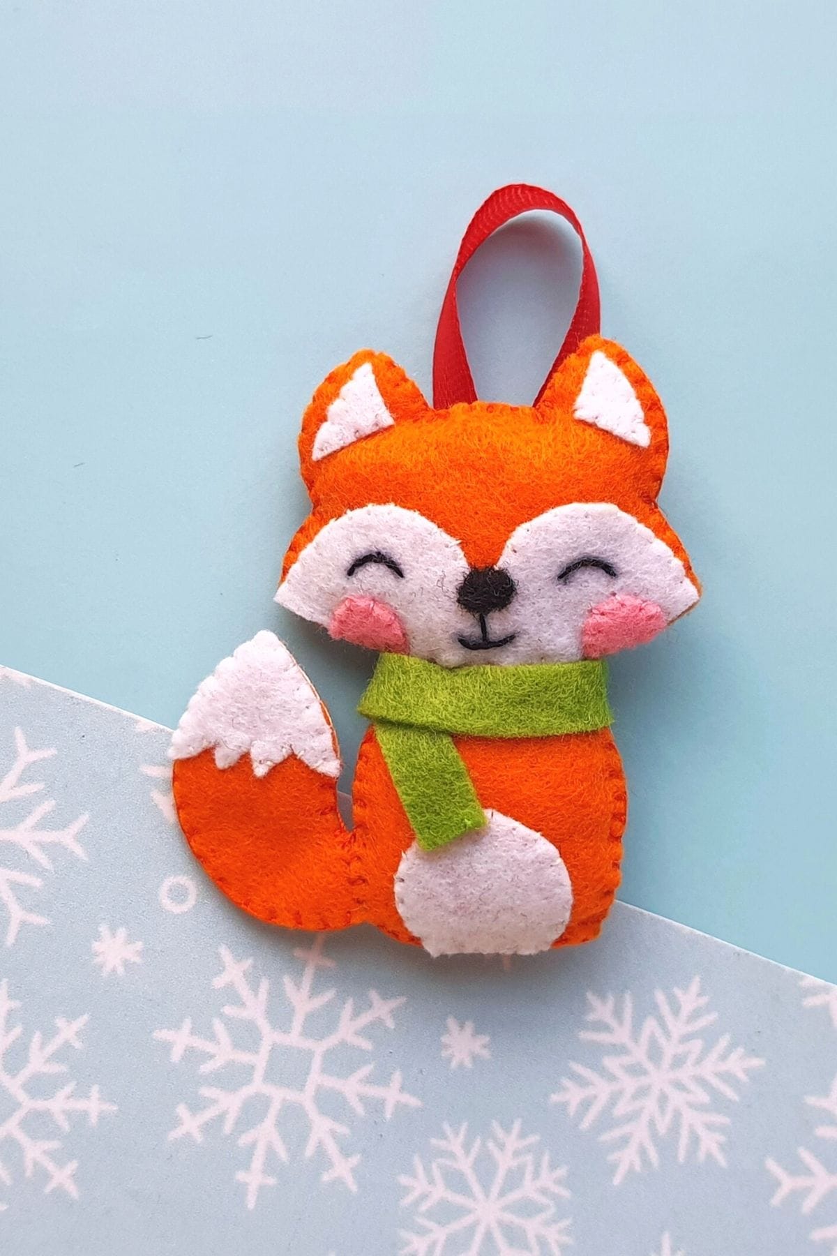 felt fox ornament with free pattern