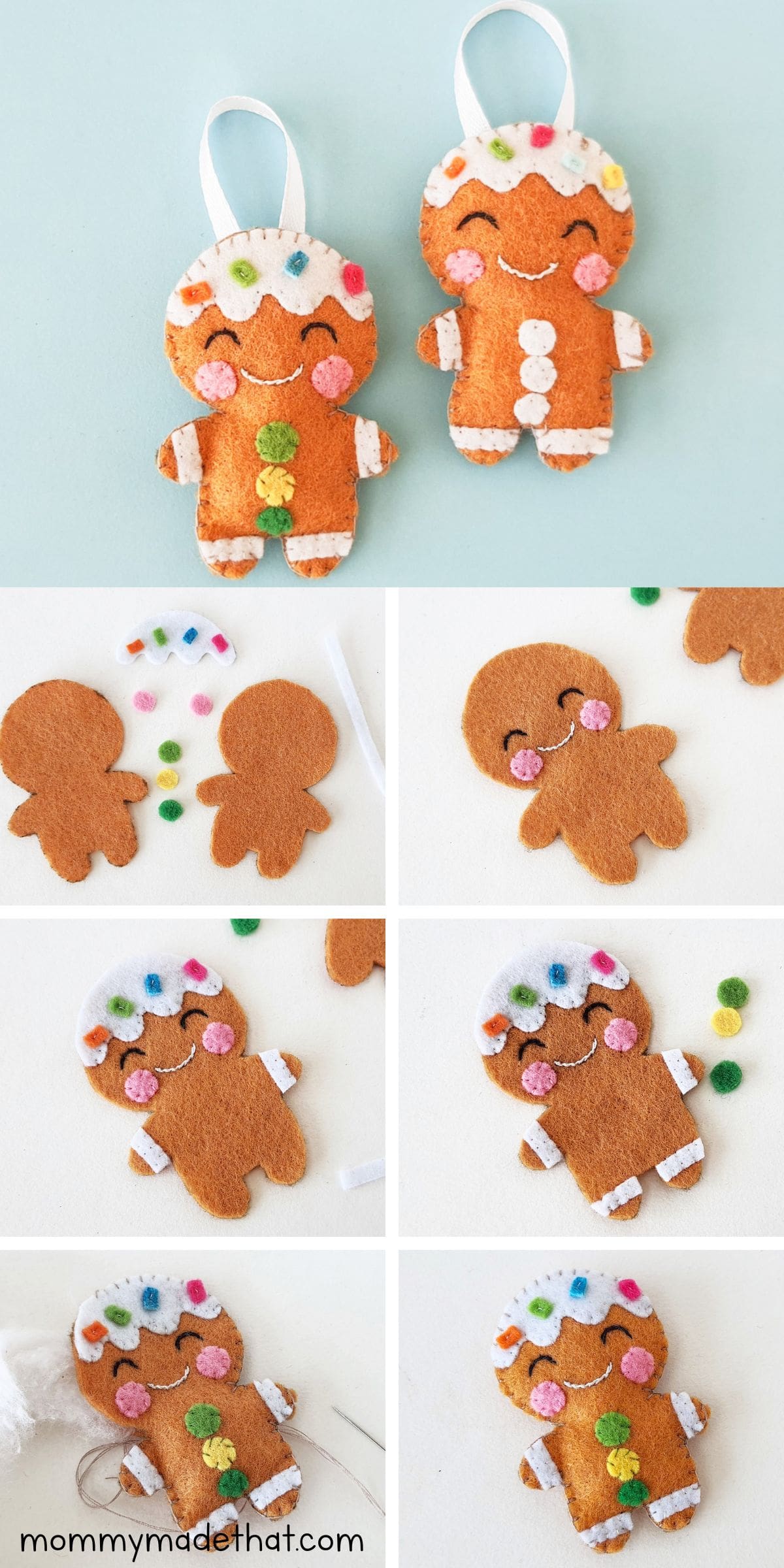 Felt gingerbread man ornament DIY.