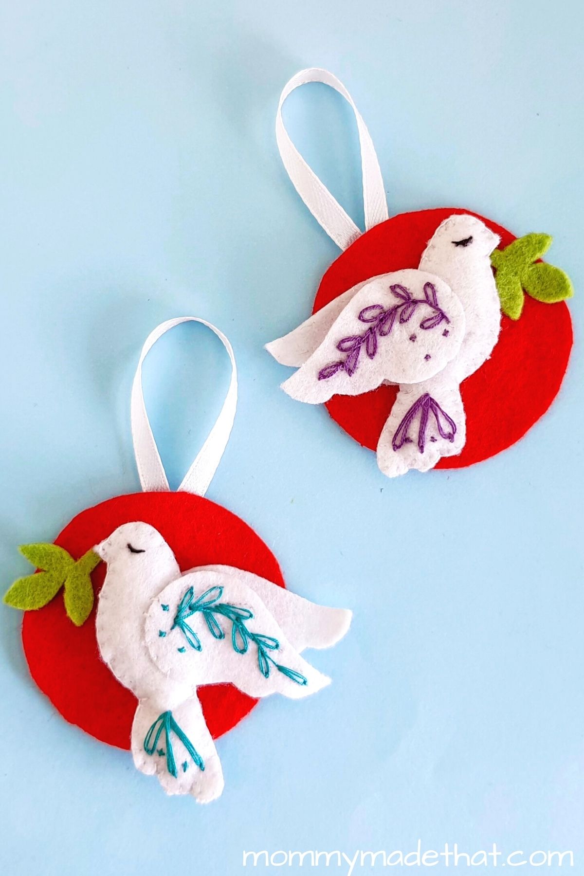 felt bird ornaments