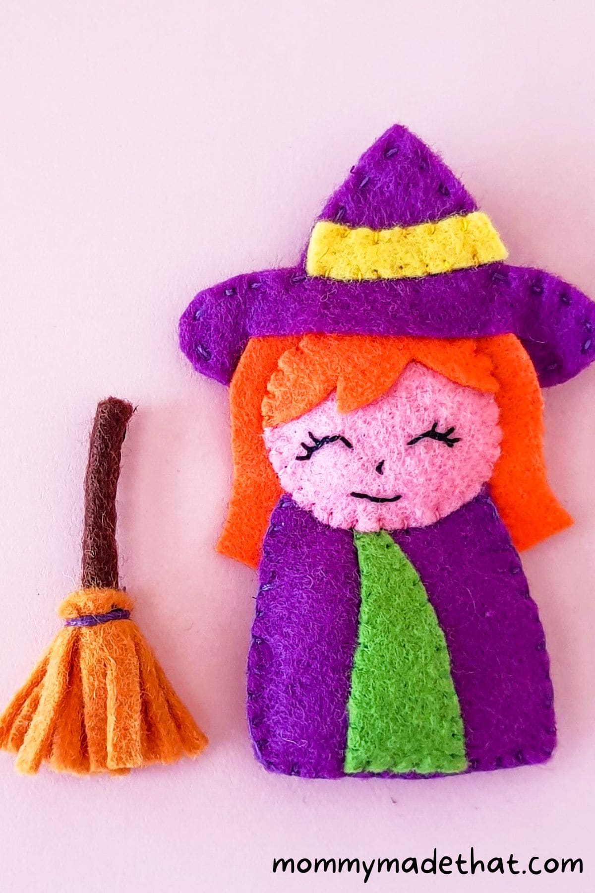 DIY felt witch ornament