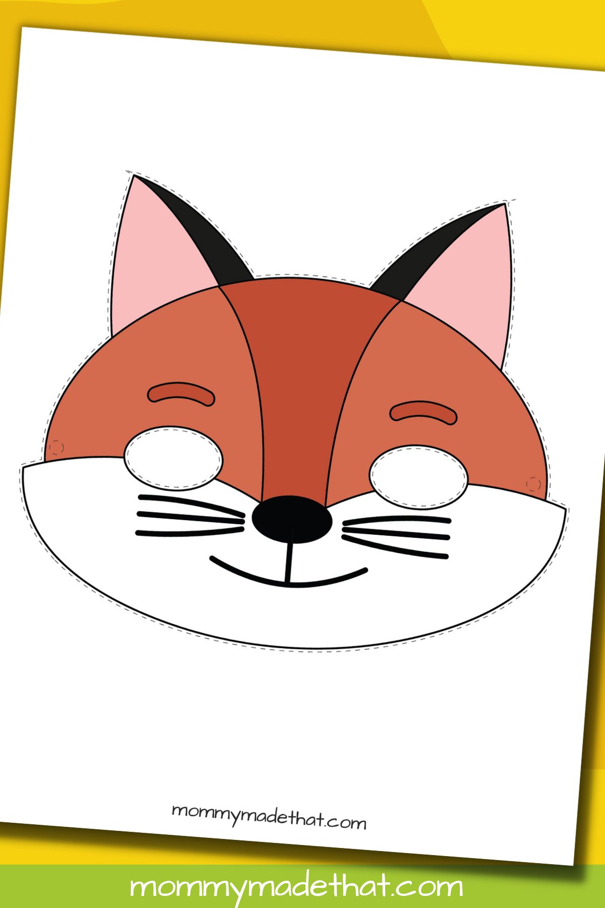 printable fox mask template