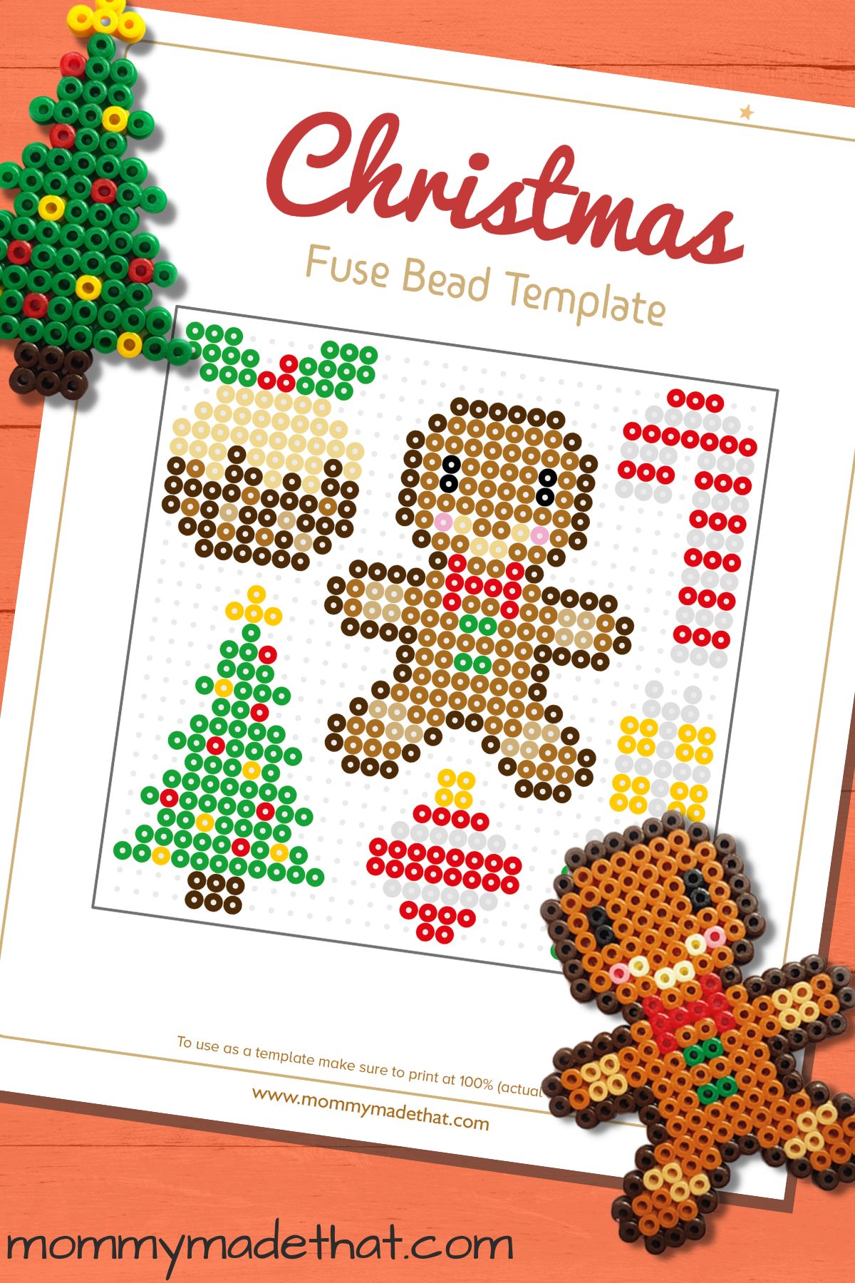 free printable Christmas perler bead patterns