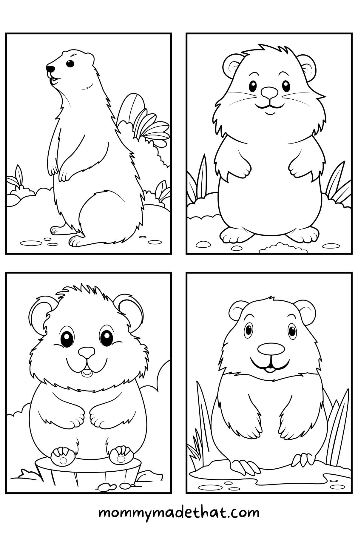 Groundhog day coloring pages.