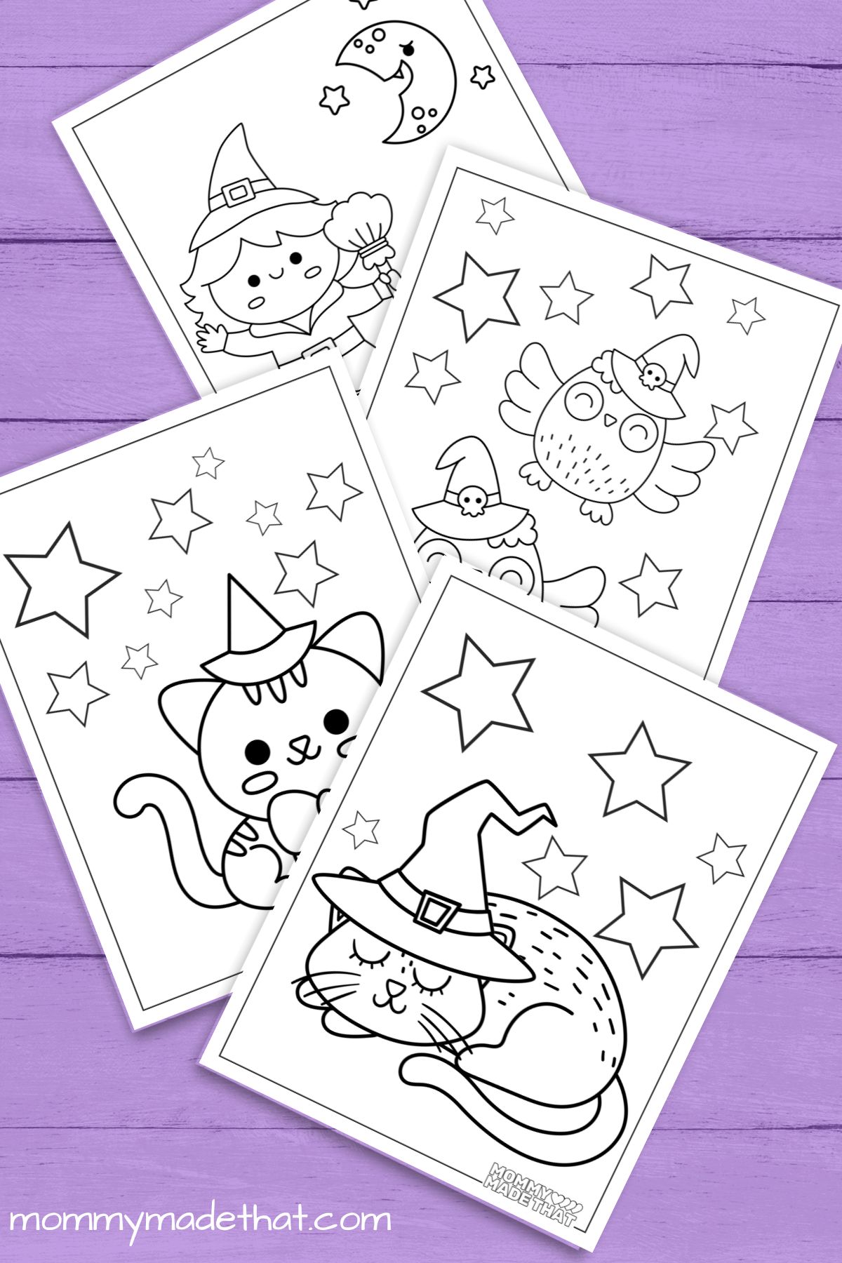 free Halloween witch coloring printable