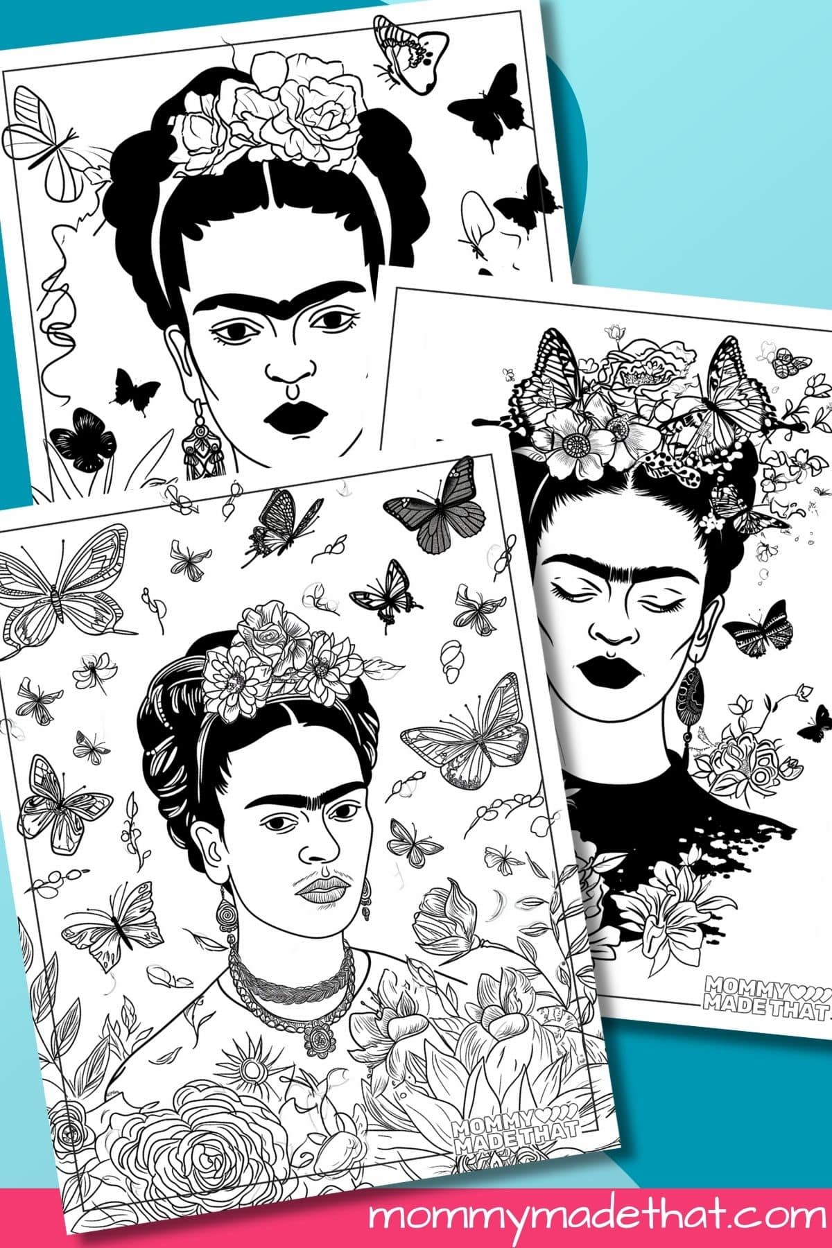 Frida Kahlo coloring pages.