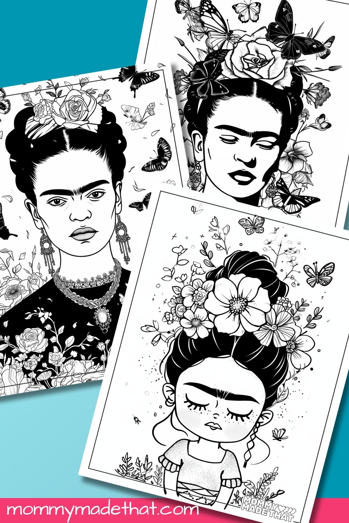 Frida Kahlo coloring pages.