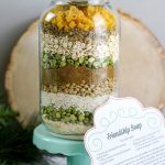 layered friendship soup mix in a jar
