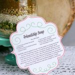 Friendship soup mix in a jar with a printable gift tag