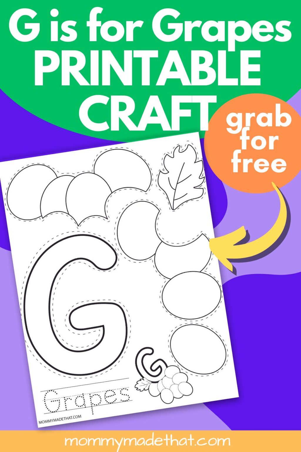 G is for Grapes: Free Printable Letter G Craft