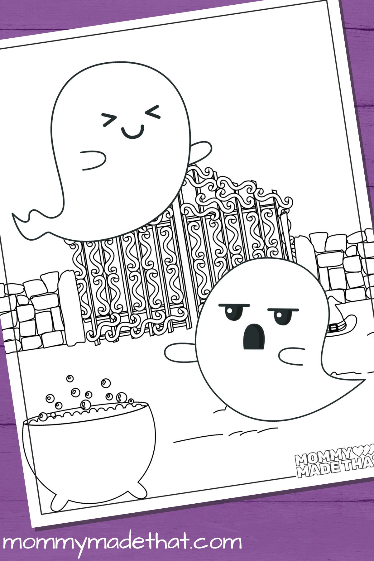 cute ghost coloring page
