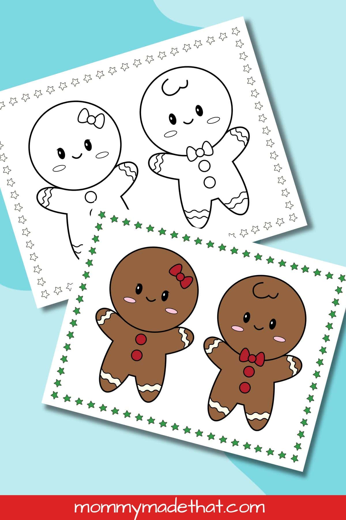 Free printable gingerbread man dress up paper dolls.