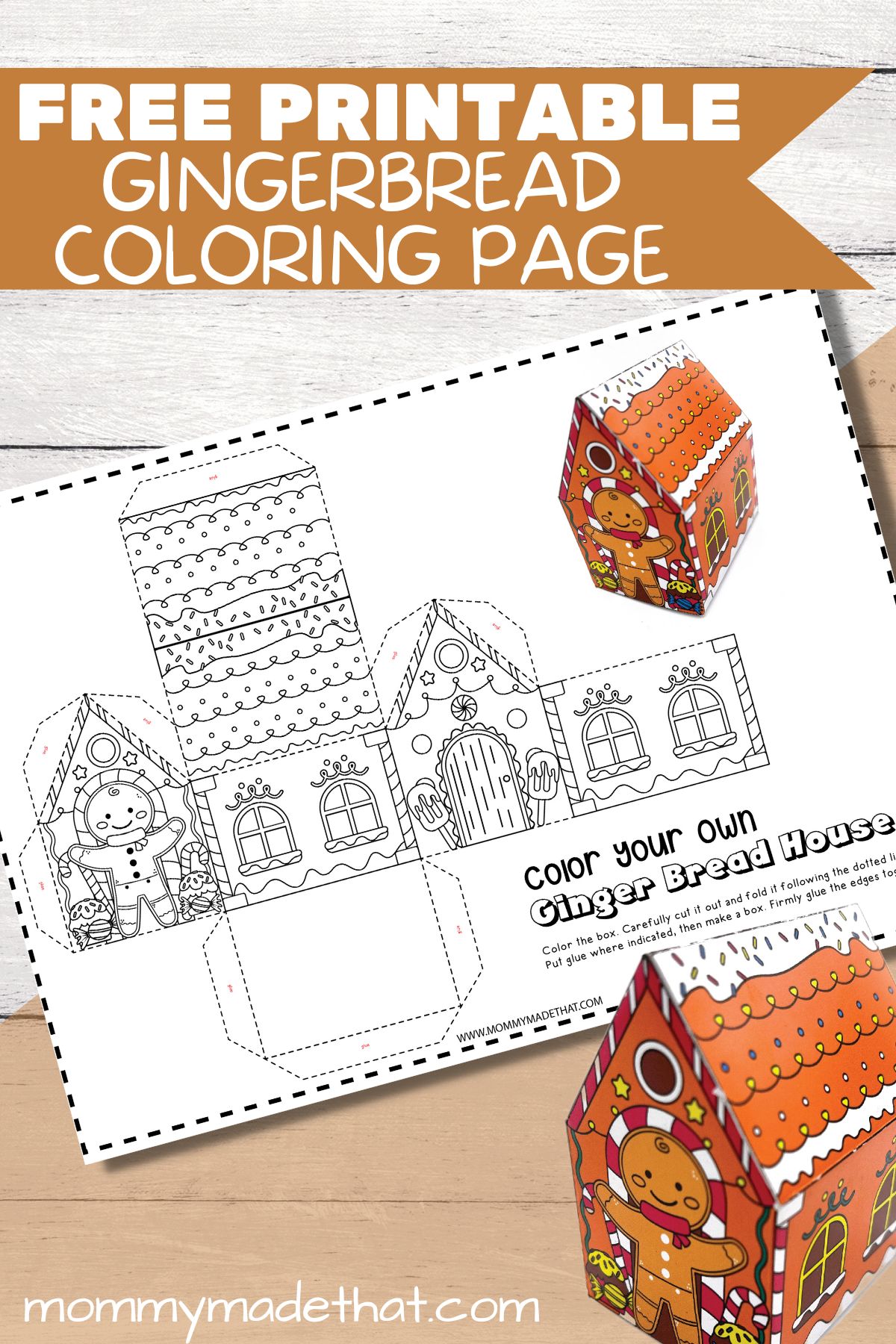 paper gingerbread house template printable