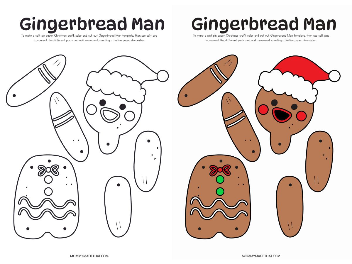 gingerbread man craft template