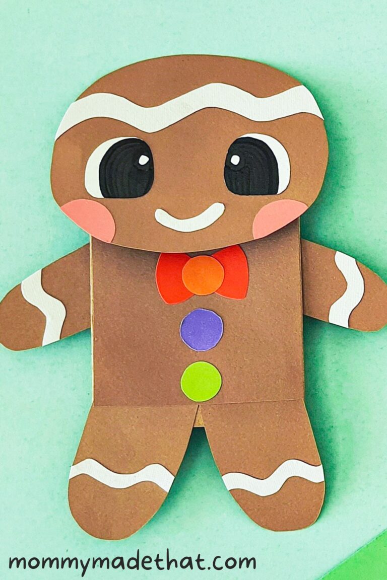 gingerbread man puppet made from paper bag