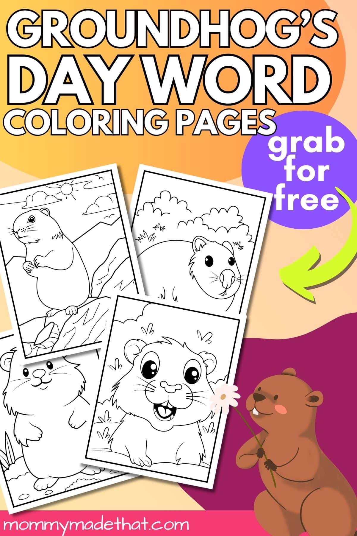 Groundhog day coloring pages.