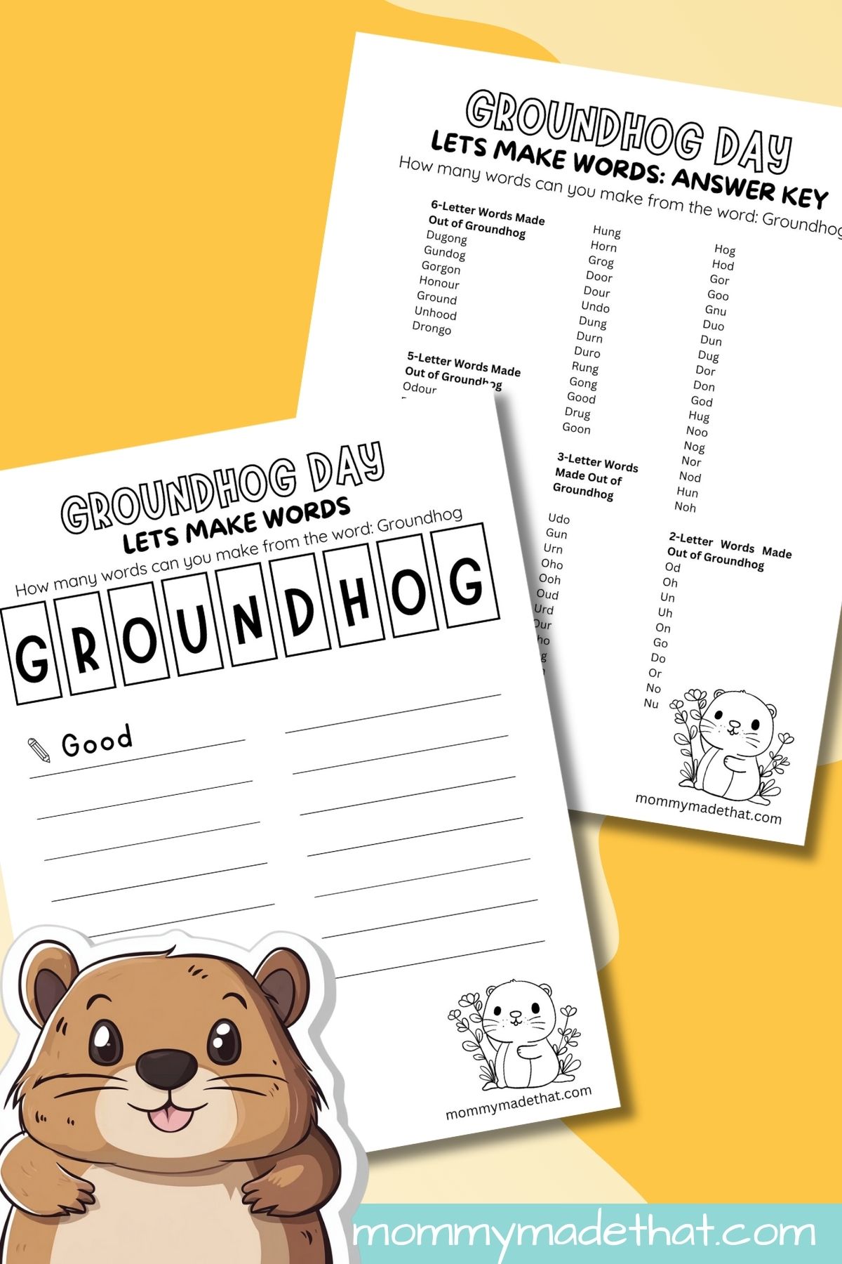 Groundhog day printables.