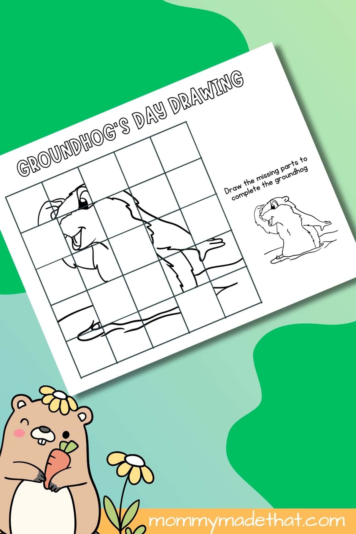 Groundhog day drawing printables.