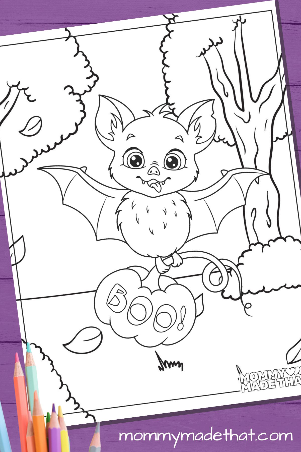 Halloween bat coloring pages