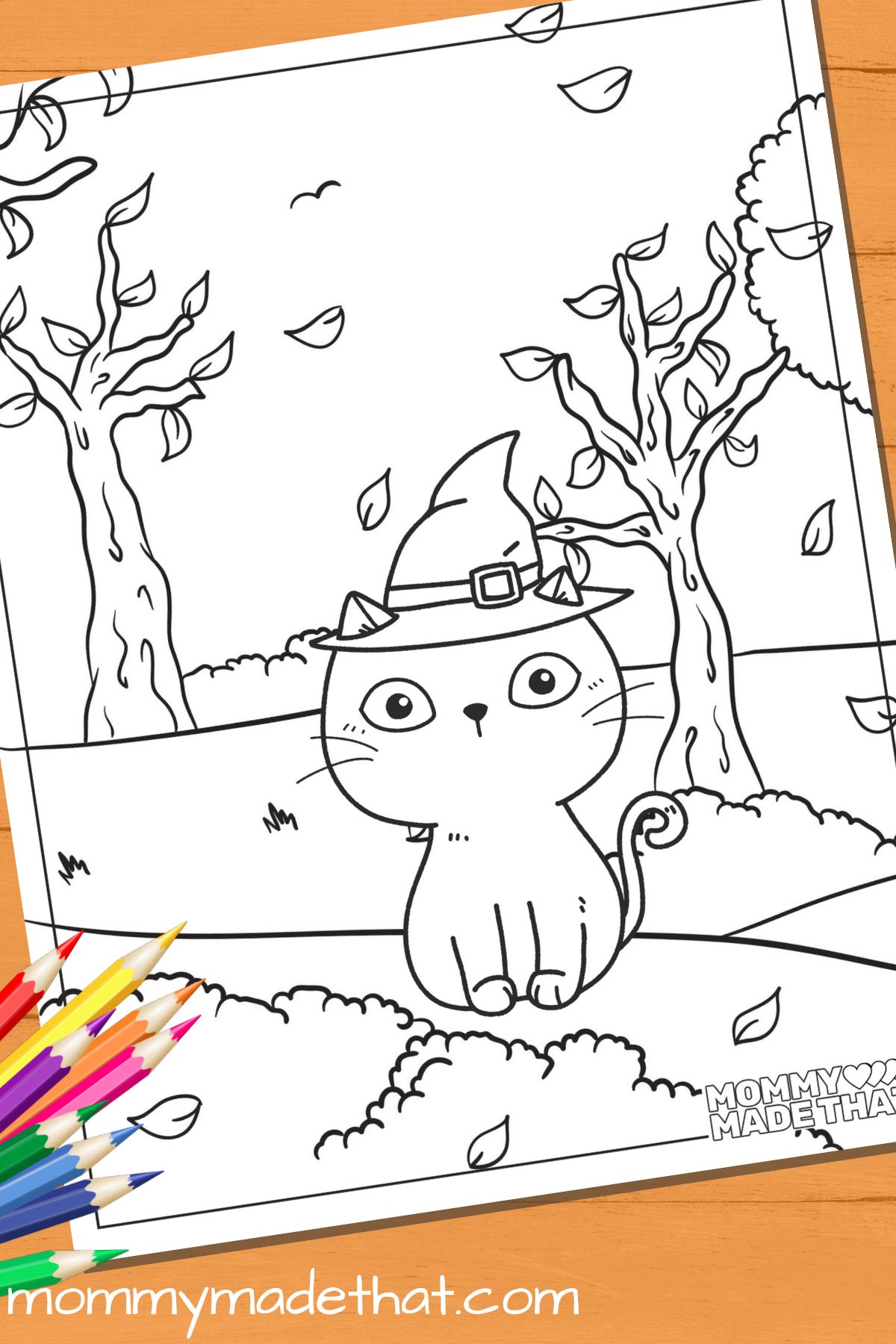 Halloween cat coloring pages