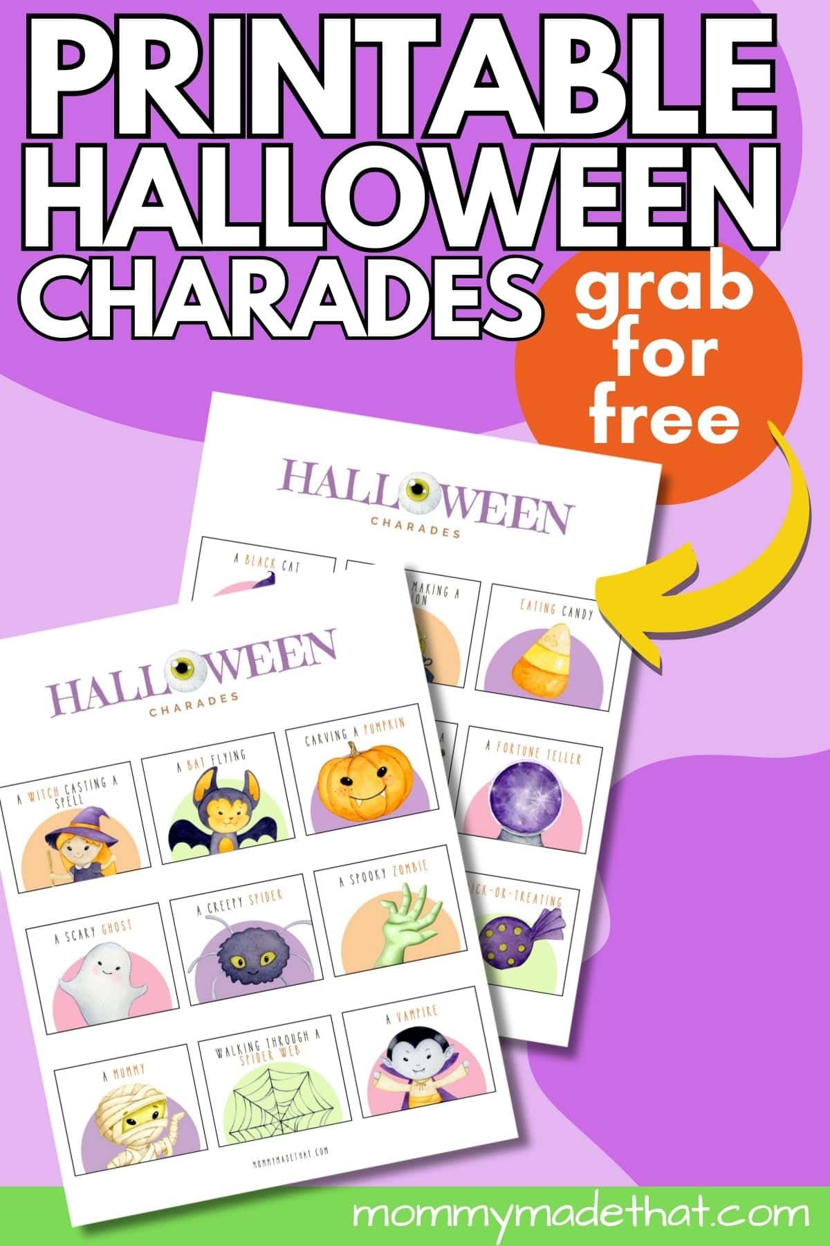 halloween charades free printable