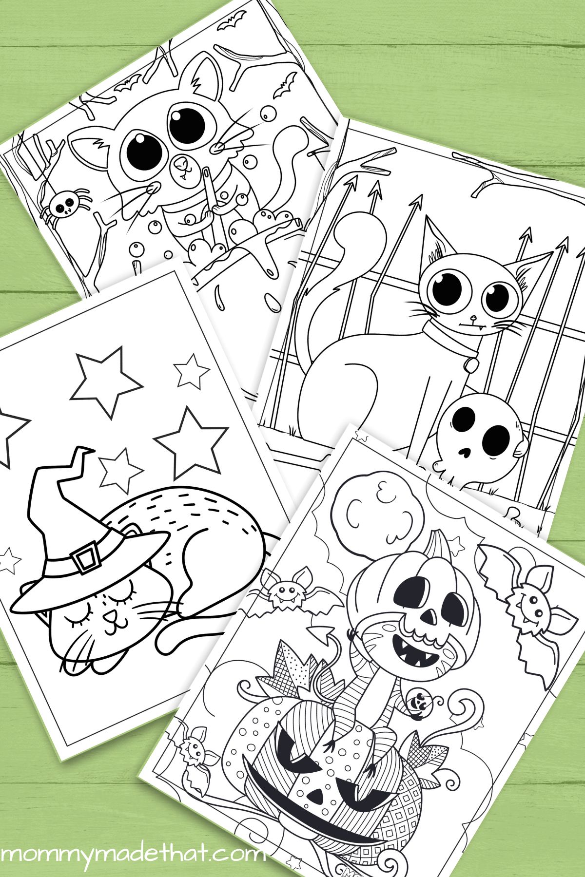 cat halloween coloring pages