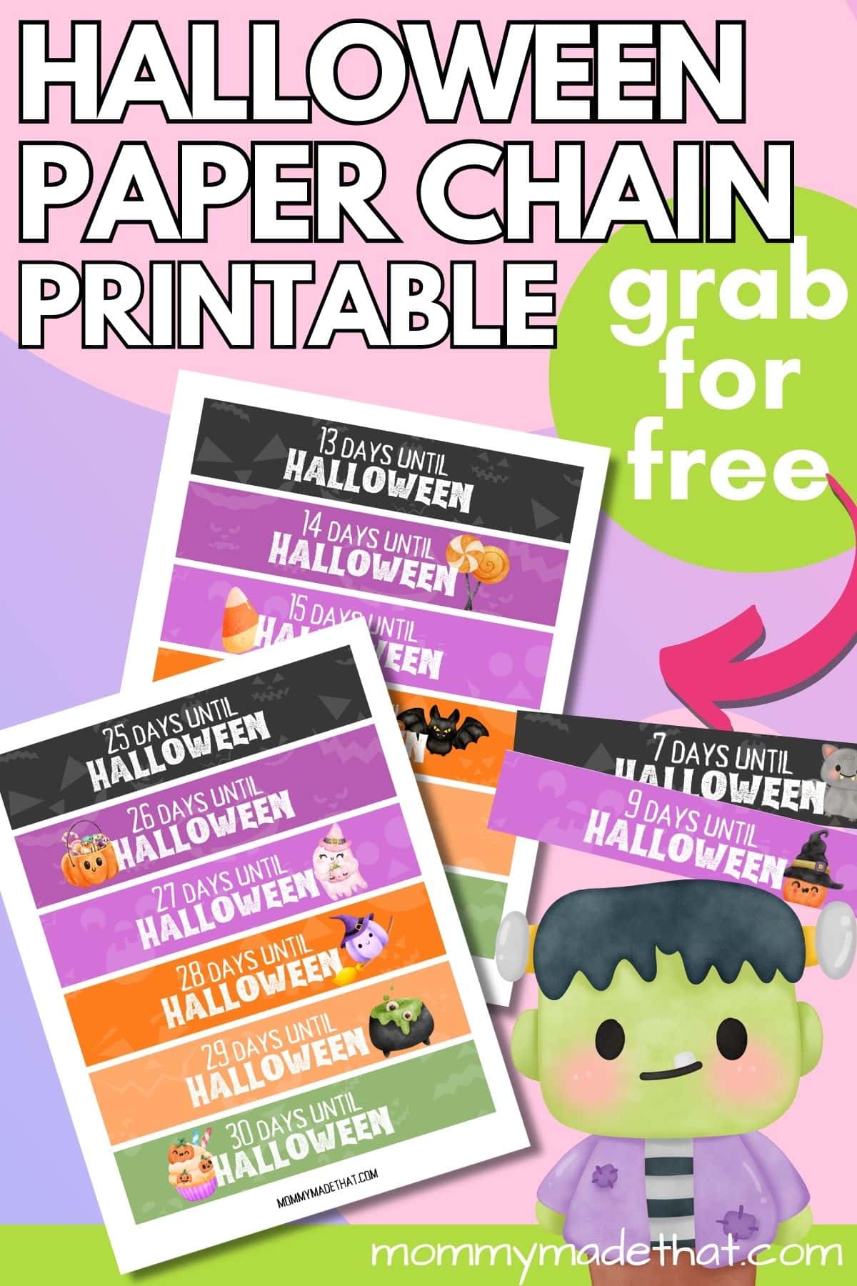 Halloween paper chain printable.