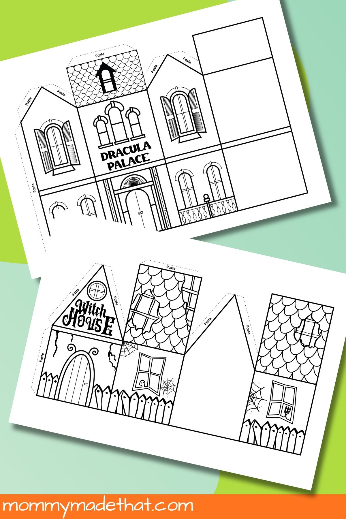 Halloween paper village printable