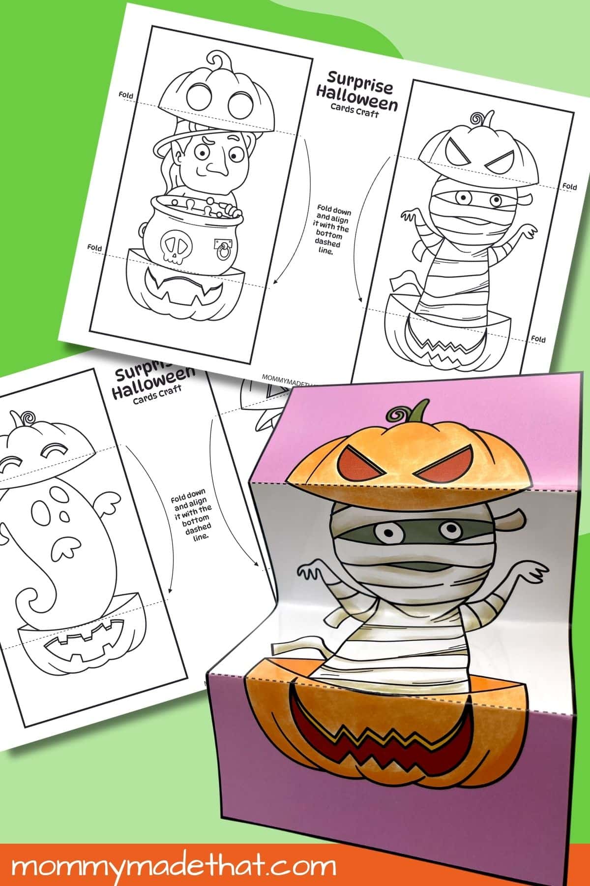 Halloween Surprise Cards: A Fun Coloring Activity