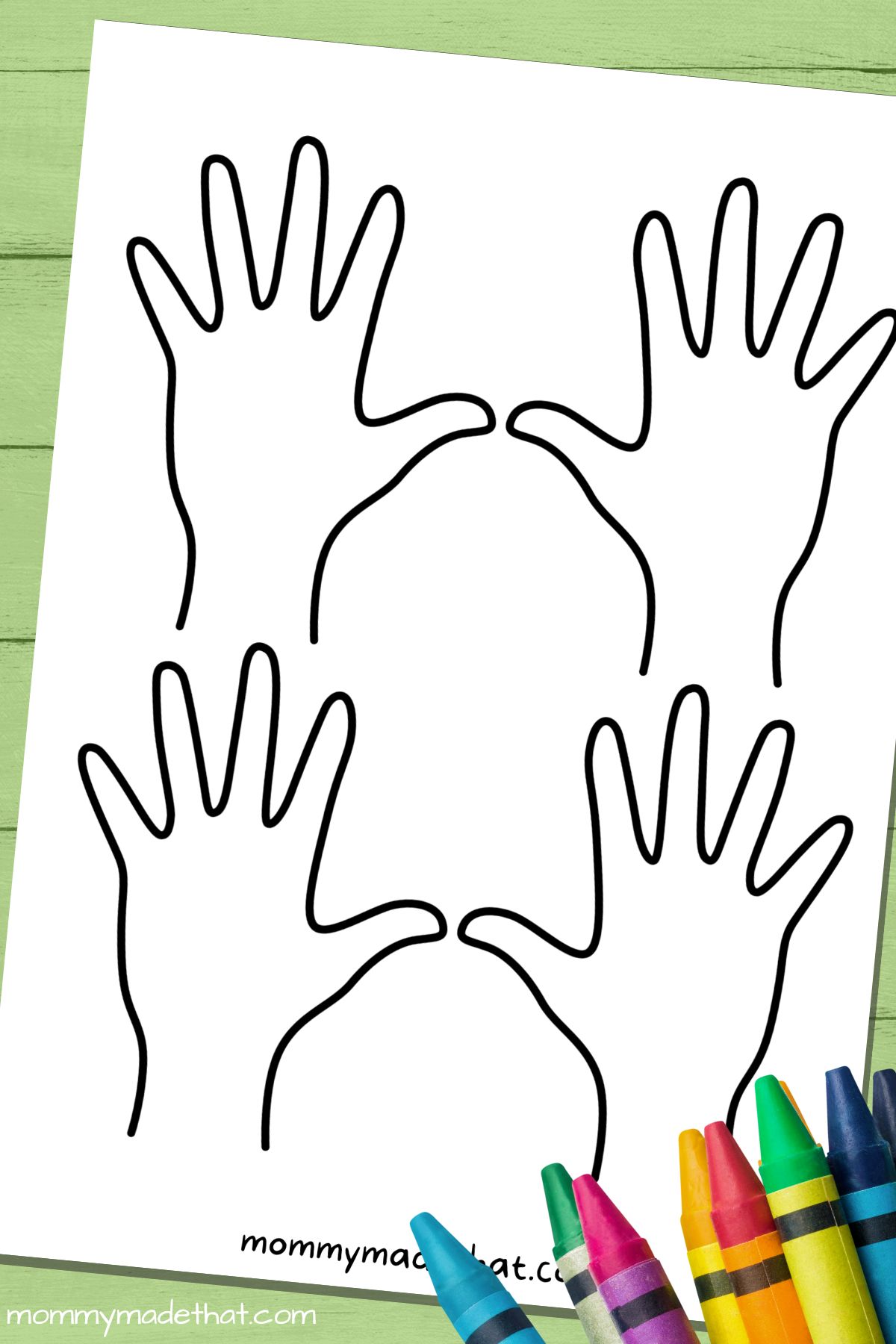 hand outlines and template